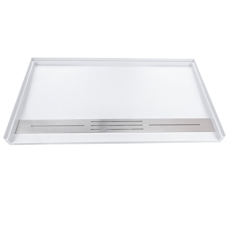 Ella SMC Shower Pan Center Trench Drain 33.5" x 61.5"