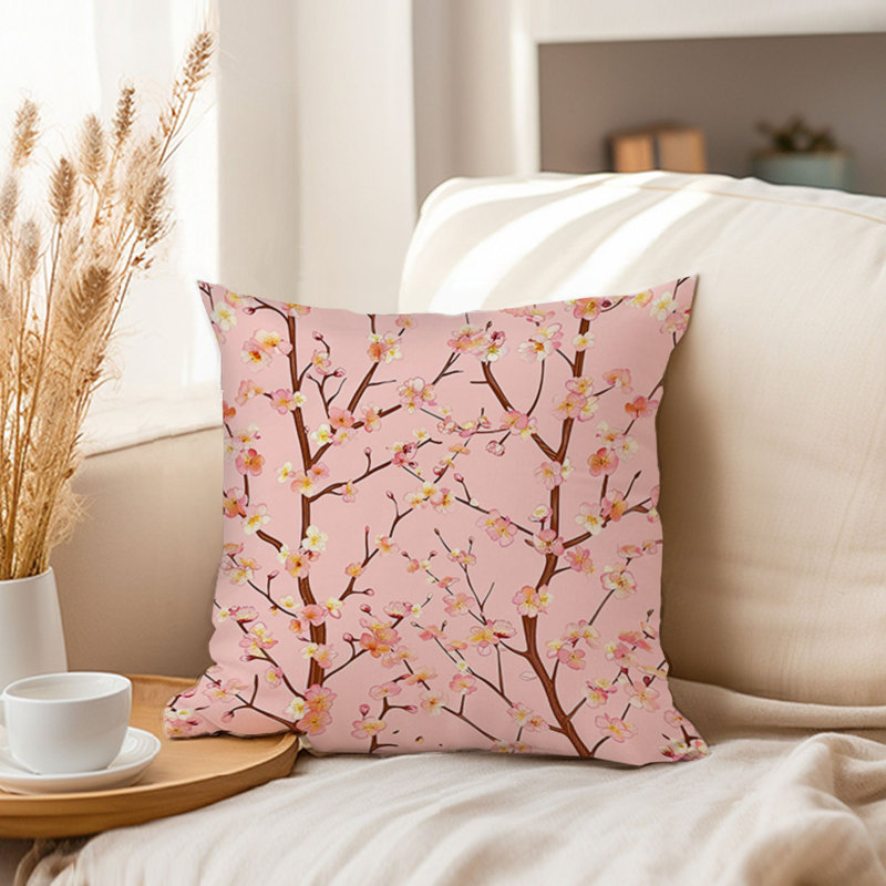 Botanical Sakura Cherry Blossom Tree I Asian, 18"H x 18"W