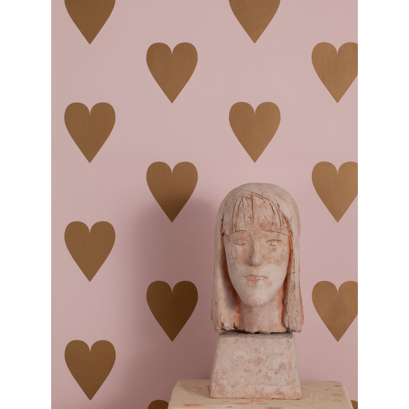 Heart and Soul, Large, Large, Gold on Mauve