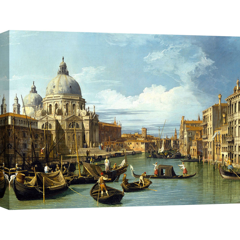 The Entrance To The Grand Canal, Venice by Canaletto - Painting, 60cm H x 80cm W, Wrapped Canvas