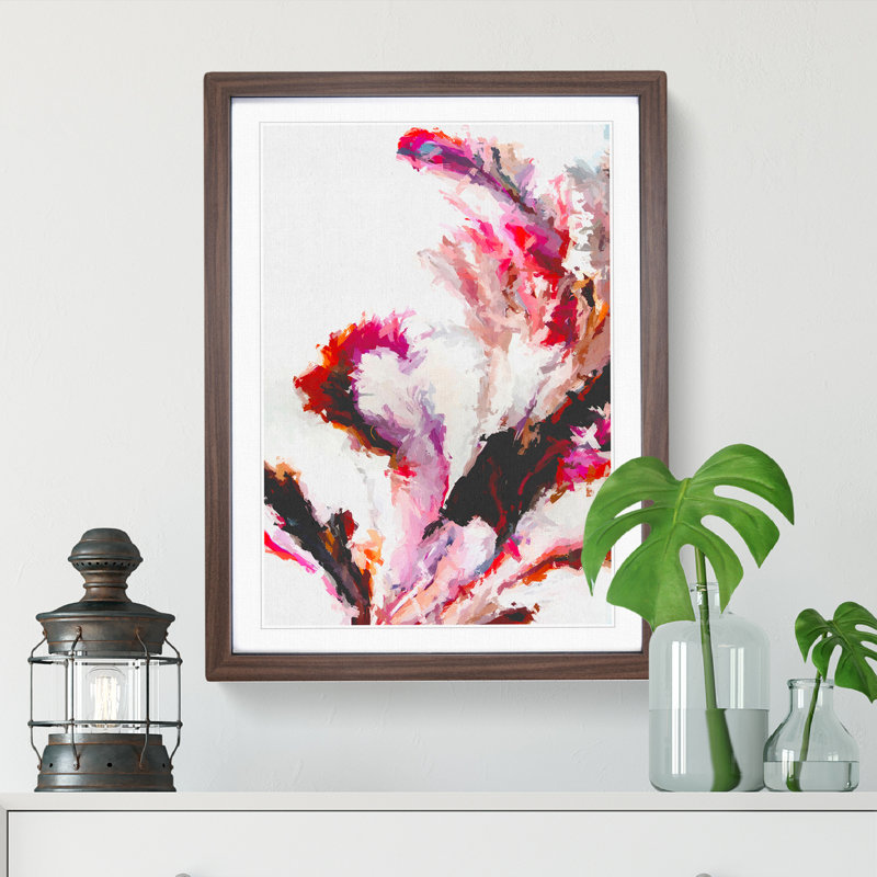 Challenge Of The Elements - Painting, 48cm H x 36cm W, Walnut Framed, White