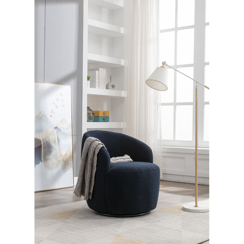 Fauteuil de réception, fauteuil demi-tonneau pivotant, Bleu foncé
