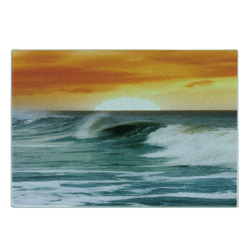 Multicolore planche à découper en verre trempé Ambesonne Seascape