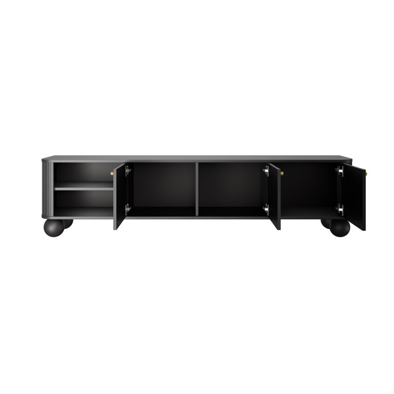 Dayzee Unfinished TV Stand for TVs up to 55", Black/Gold