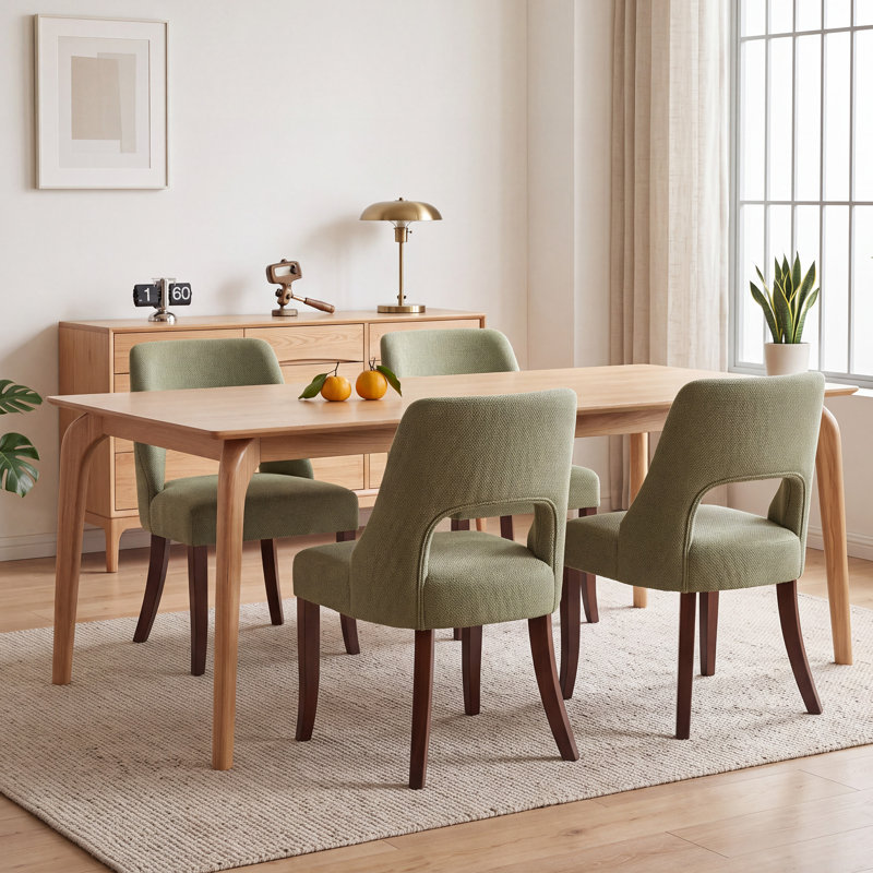 Chaise de salle à manger rembourrée Arlene, Vert olive