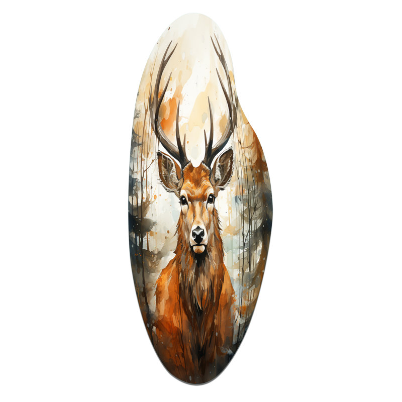 Décoration murale irrégulière en forme de cerf en métal, H 38 po x l 15 po x P 1 po