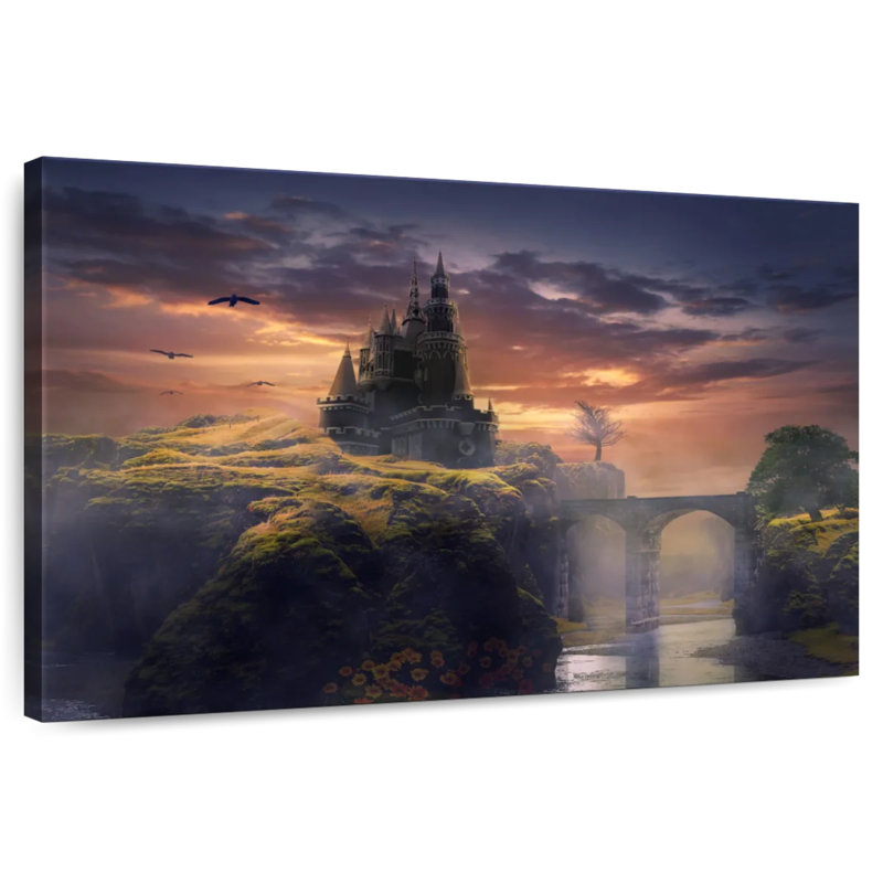 Lilie Castle Fantasy Landscape, 20" H x 30" W