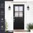 16 Inch Large Outdoor Wall Light (Set Of 2) Die-Cast Aluminum In Black Finish Seeded Glass