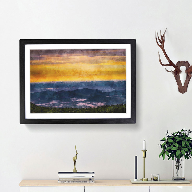 Mountain View in North Carolina - Picture Frame Graphic Art Print, Black Framed, 33cm H x 45cm W x 2cm D