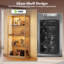 Vitrine 32 pouces à 4 niveaux avec tablettes réglables et finition à lattes grain de bois-125428016
