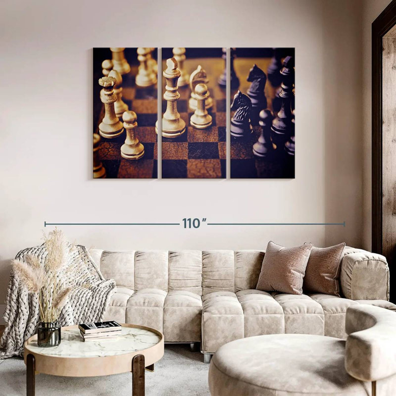 " Classic Chess " 3 - Pieces, 48" H x 74" W x 1.25" D