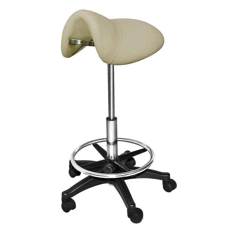 Adjustable Height Industrial Stool with Footrest