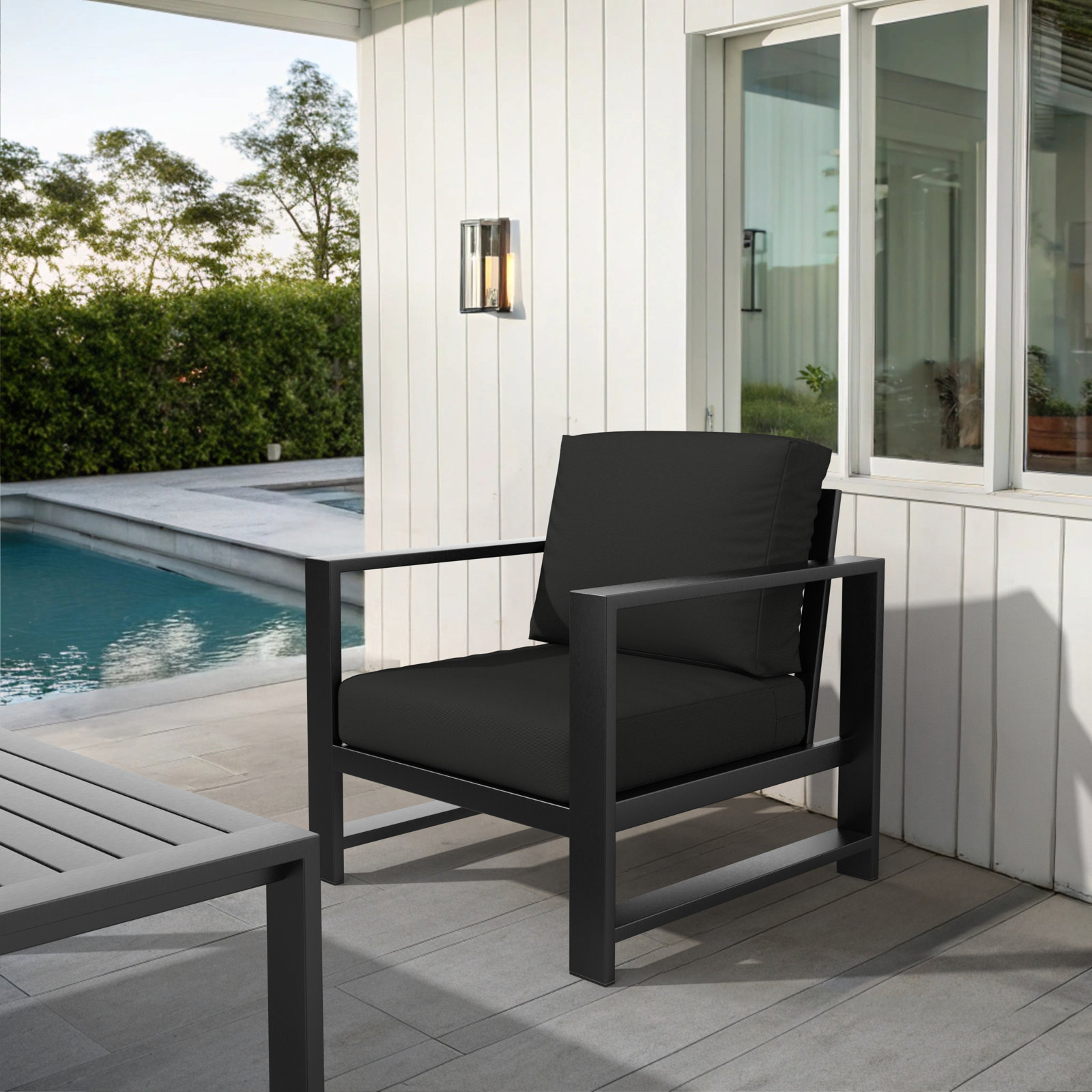 Dulcie Sunbrella® Patio Lounge Chair, Canvas Black Sunbrella®
