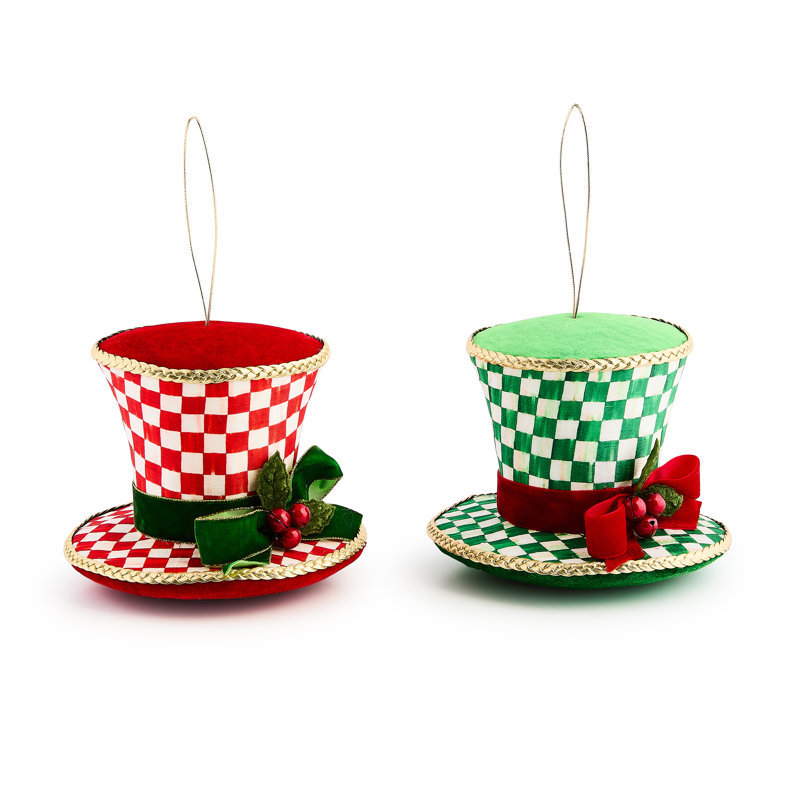Check It Out Top Hat Fabric Ornaments