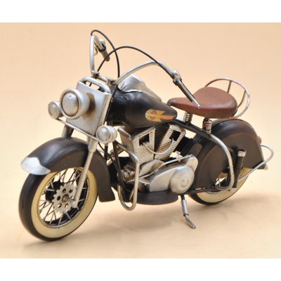 Holohlavy Vintage Hand Made 1947 BLACK INDIAN CHIEF Harley Davidson Motorcycle Motorbike