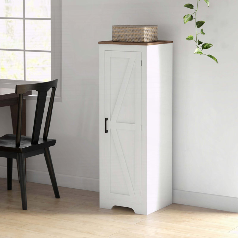Armoire de rangement Farmhouse avec tablette réglable et porte de grange simple
