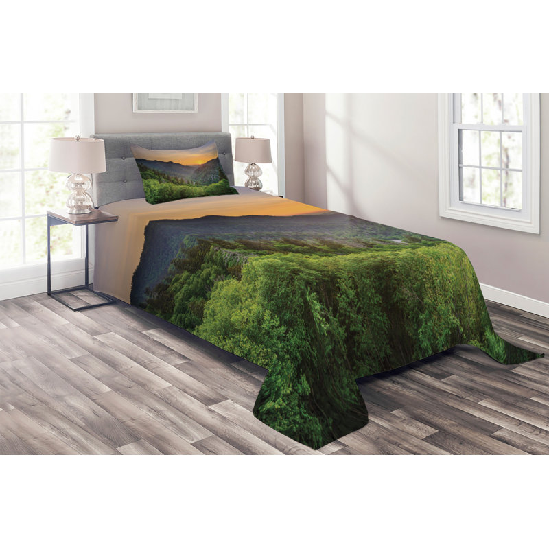 Rustic Polyester Coverlet, Twin Bedspread + 1 Sham