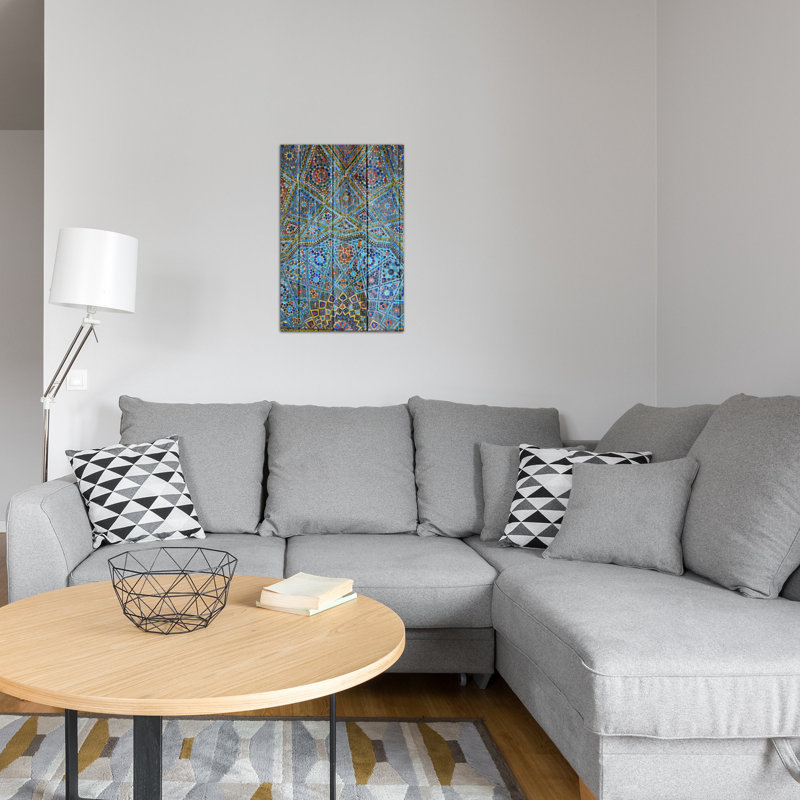 « mosaic », impression sur toile, Toile avec cadre noir, Pas de tapis, H 26 po x l 18 po x P 1,5 po