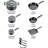 T-Fal Signature 12 Pcs Cookware Set, Titanium Nonstick, Grey-52610336