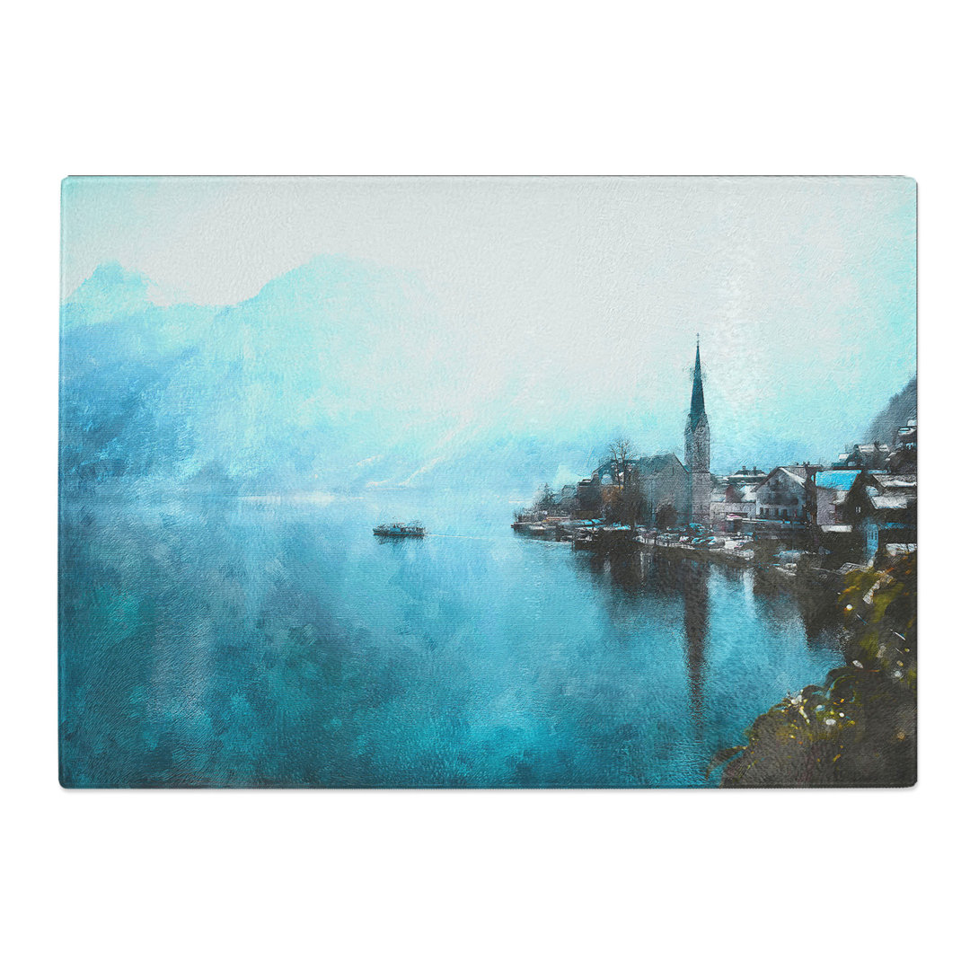 Tempered Glass Boat in Hallstatt Austria Chopping Board