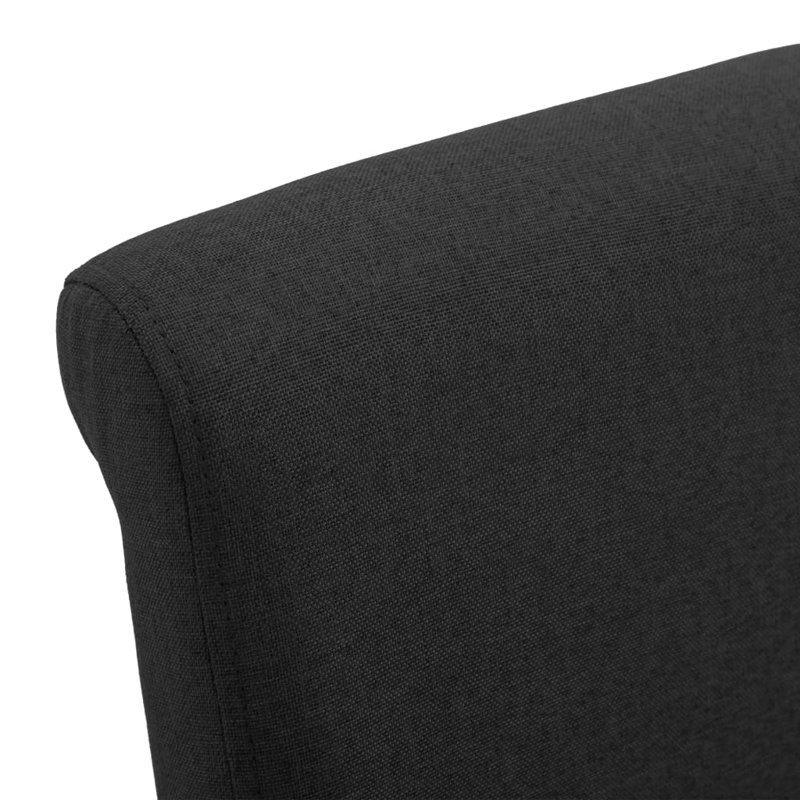 Chaise d'appoint rembourrée avec structure en bois, Noir, 4