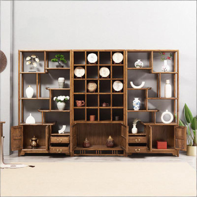 115.75"New Chinese-style minimalist brown display stand for antique items