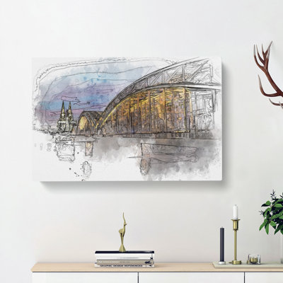 Cologne Cathedral & The Hohenzollern Bridge - Wrapped Canvas