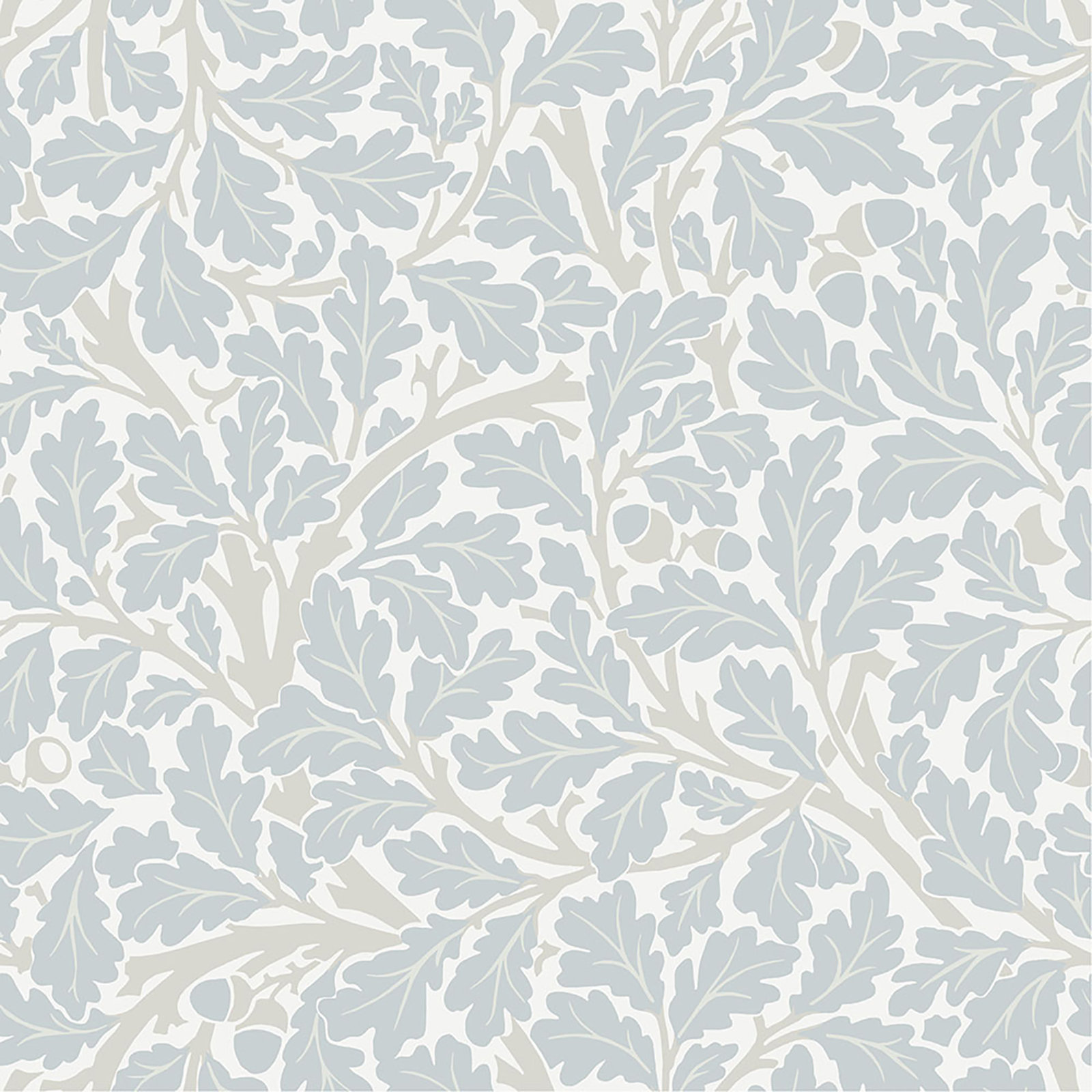 Oak Tree Modern Floral Wallpaper, Sky Blue