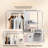  Wardrobe Closet Storage, Hanging Closet organizer, Clothes Rack with Cover, Tool-Free Assembly Clothes Storage for Home Bedroom Living Room, Beige-270317004