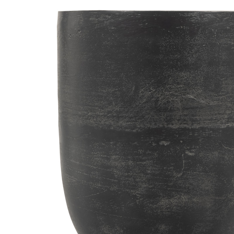 Basil Outdoor Round Side Table, Aged Gray