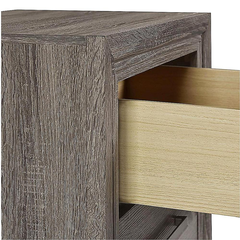 Funston Brown Oak 2-drawer Nightstand Bedside Table