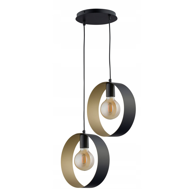 2 - Light Cluster Pendant, Black/Gold