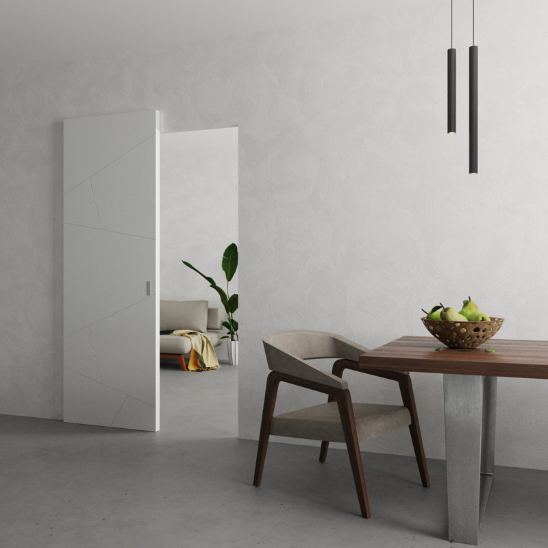 Grange cachée | Planum 0990 peint | Portes robustes à finition robuste et modernes | Ensemble coulissant Magic, 24 po x 96 po