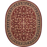 Oakleaf Oriental Hand Tufted Wool Burgundy Area Rug