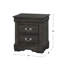 2 Nightstand In Dark Grey - Solid Pine Construction With Chic Metal Handles For Bedroom 2 Drawers And