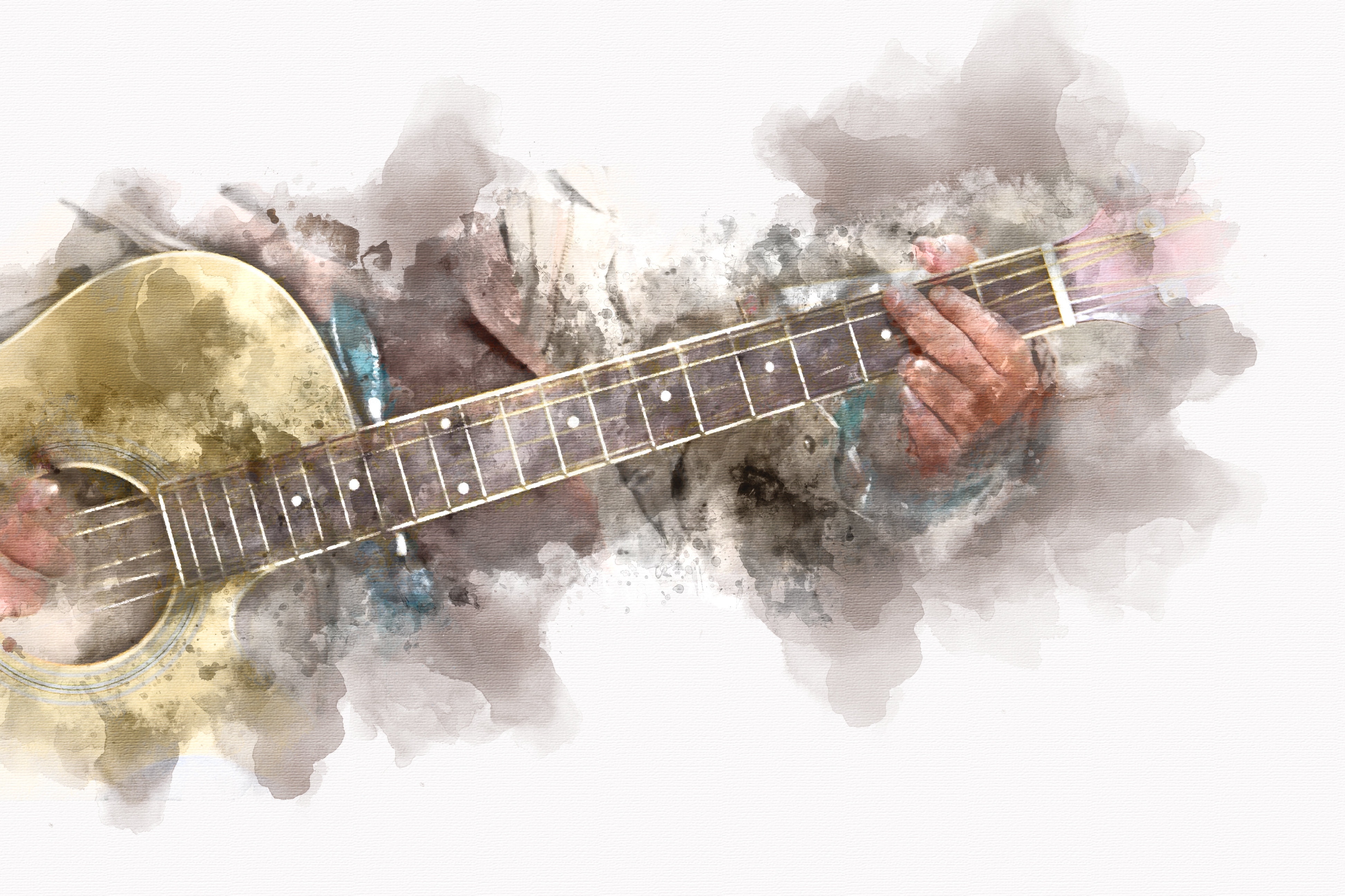 Winston Porter Keti Acoustic Guitar On Canvas by Punnarong Painting ...