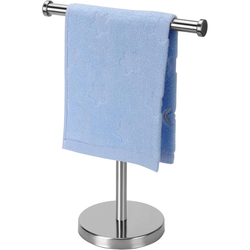 Porte-serviettes à main, porte-serviettes de salle de bain avec base lourde, nickel brossé en acier inoxydable