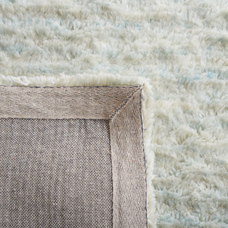 Elizzie Hand Tufted Wool/Cotton Solid Color Rug in Light Blue, Rectangle 5' x 8'