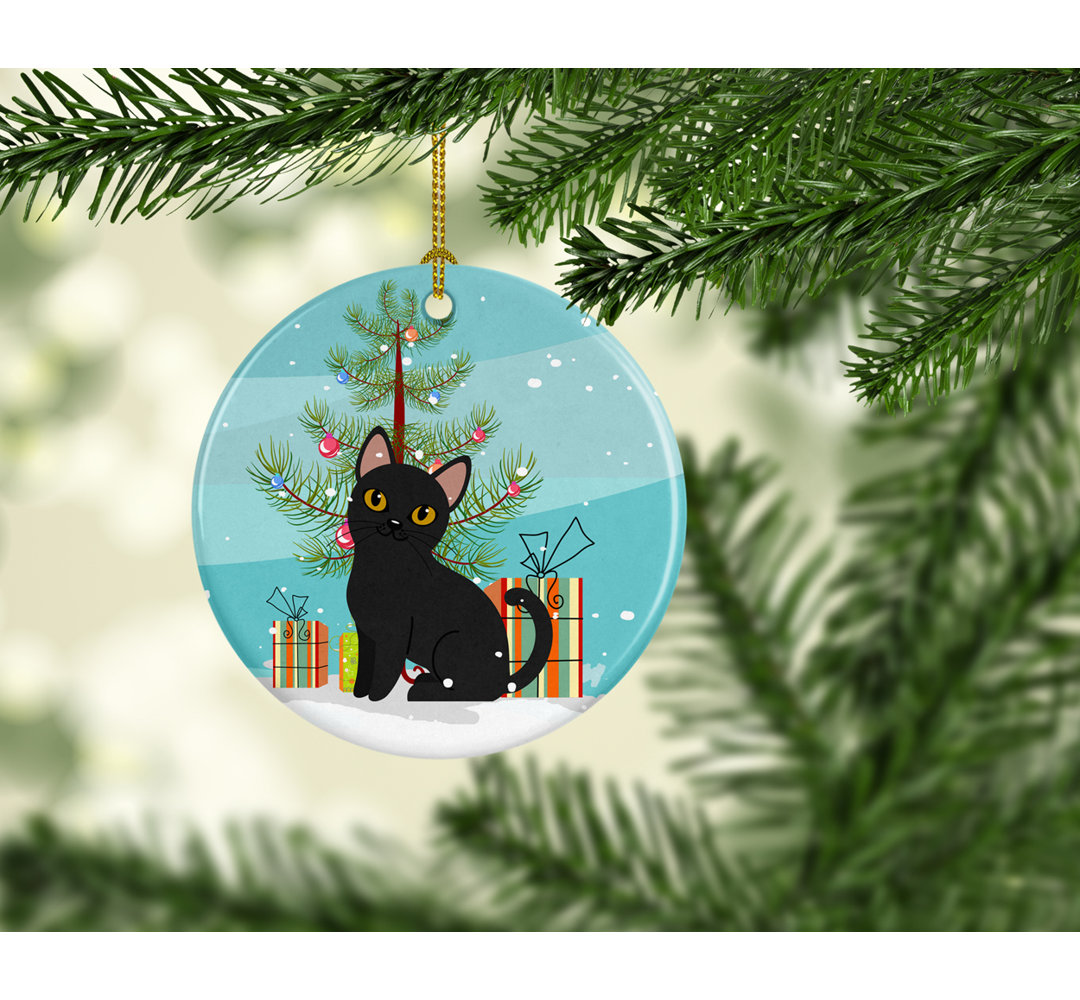 Bombay Cat Merry Christmas Tree Ceramic Holiday Shaped Ornament The Holiday Aisle®
