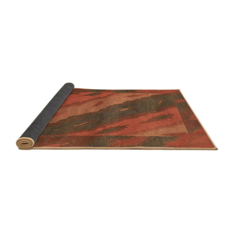 Tapis décoratif multicolore à motif abstrait, Rond 3 pi