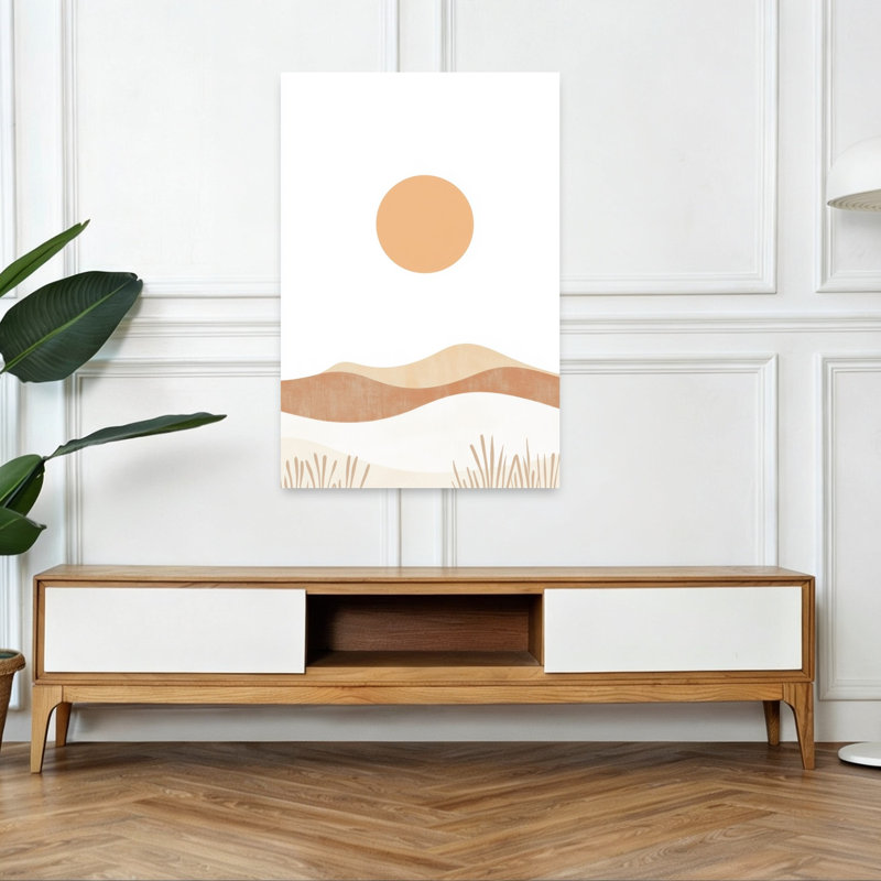 «Desert Dunes Sun», impression de paysage minimaliste moderne paysage naturel, H 48 po x l 32 po