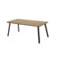Table de salle à manger extérieure extensible pour 4 à 6 personnes, structure en acier avec trou de parasol pour patio, jardin, cour, terrasse, bord de piscine (jaune)