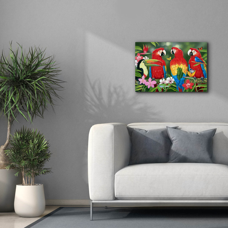«Tropical Friends» par William Vanderdasson, H 18 po x l 26 po x P 0,75 po