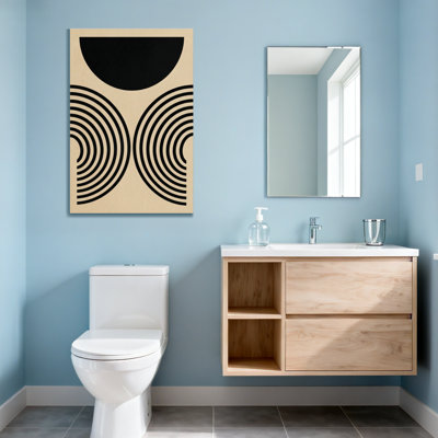 Motif demi-cercle et anneaux concentriques noir Fashion