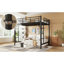 Lits peu encombrants avec rangement, lit mezzanine double en métal, chambre à coucher moderne