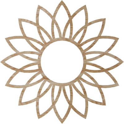 18"OD x 6 1/4"ID x 3/8"T Daisy Wood Fretwork Pierced Ceiling Medallion, Alder