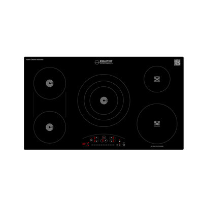 Equator 36" Electric Hybrid CERAMIC-INDUCTION 5 Burner Cooktop 220V