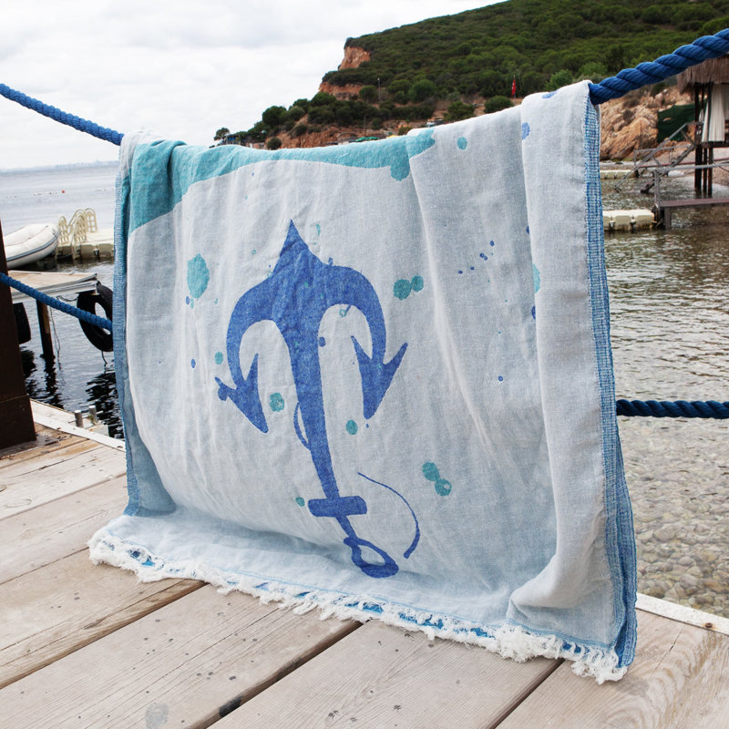 Wave Peshtemal, Bleu / blanc