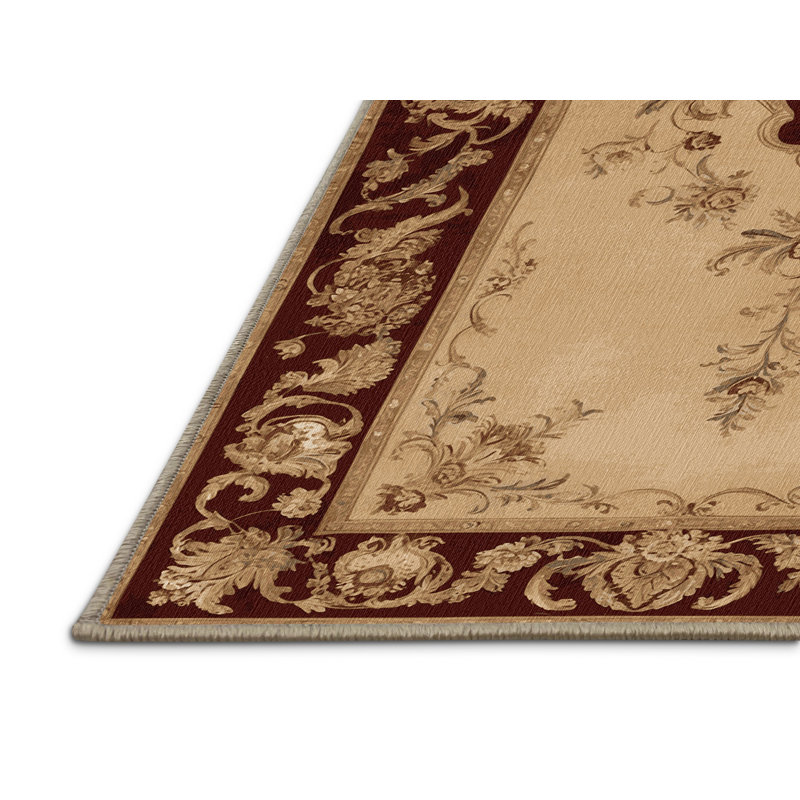 Tapis brun français lavable à la machine, Rectangle 2 pi x 3 pi