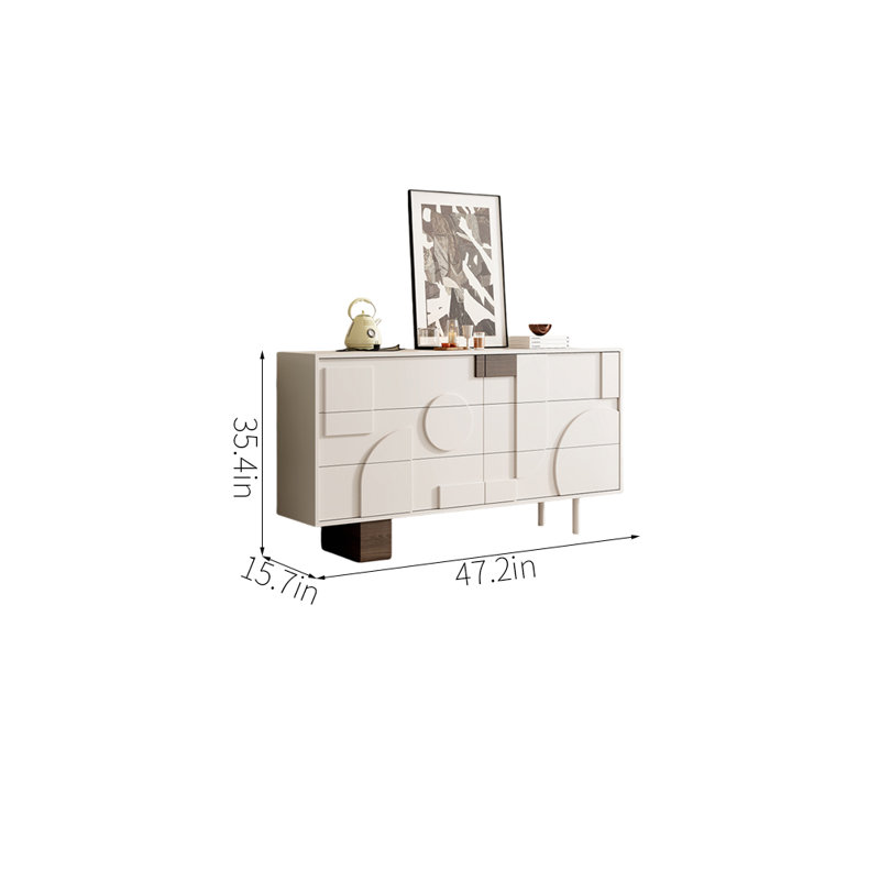 Armoire d'entrée en pin de style crème, H 35,4 po x l 47,2 po x P 15,7 po